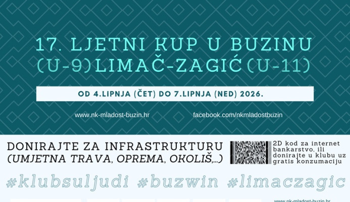 NAJAVA: 17. LIMAČ-ZAGIĆ LJETNI KUP u Buzinu